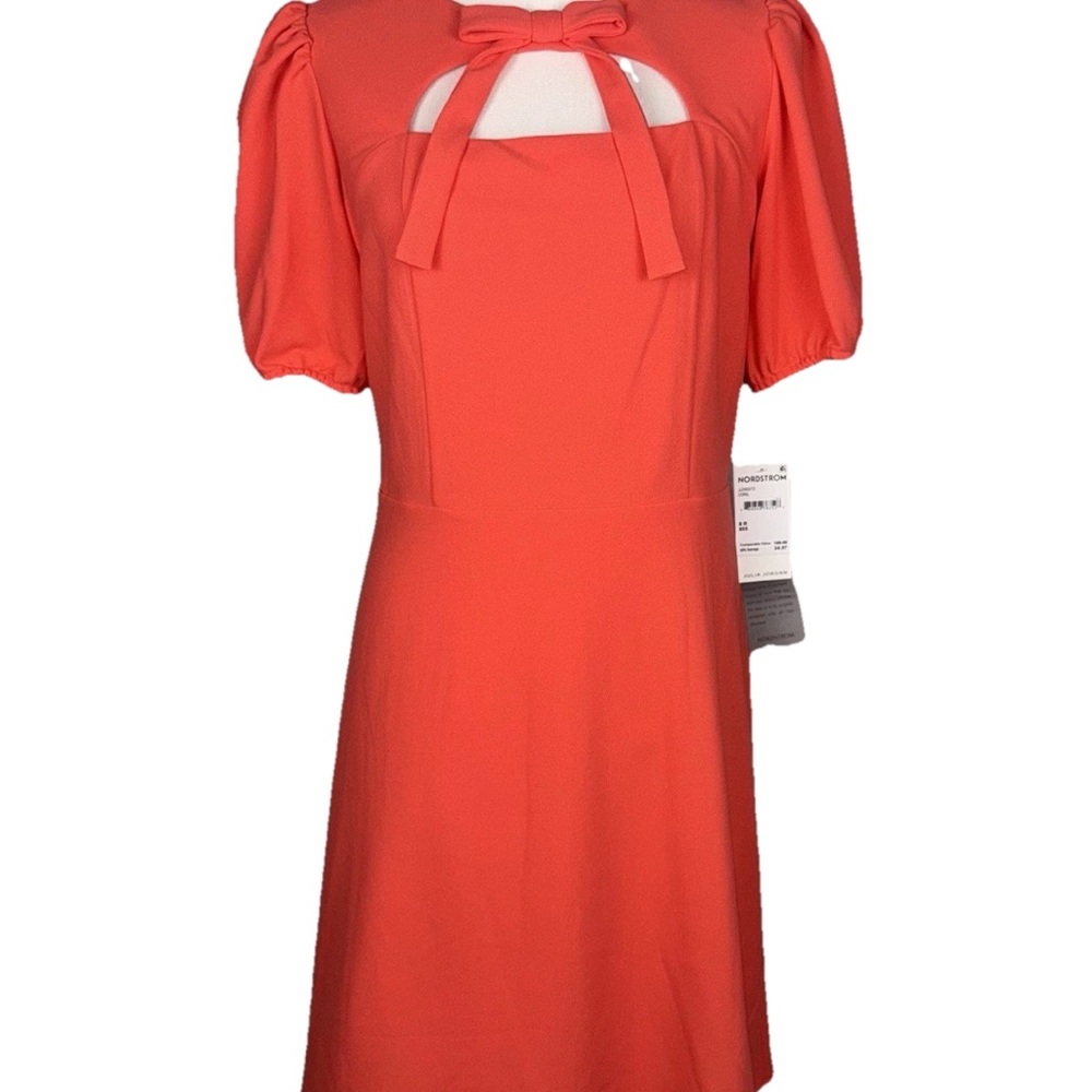 Julia Jordan Women 8 Coral‎ Salmon Orange Cocktail Dress NWT Bow Keyhole